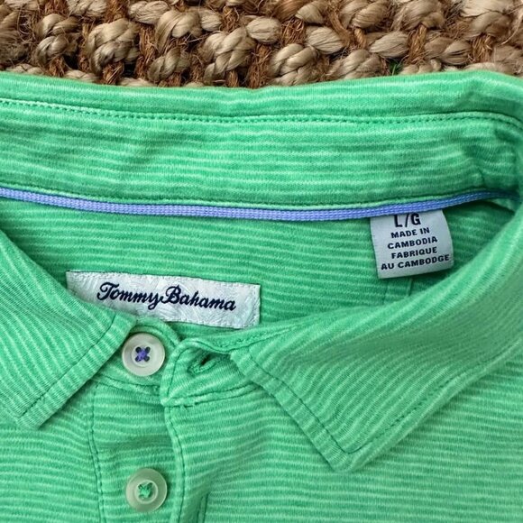 Tommy Bahama Pacific Shore Polo Shirt (Large) Light Green Mens - Picture 3 of 5